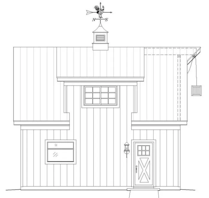 Left Elevation for House Plan #690840