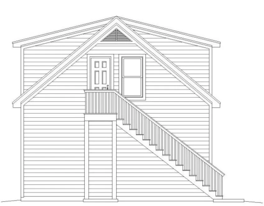 Left Elevation for House Plan #694250
