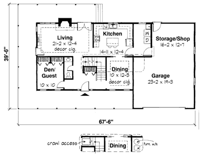 Main Floor Plan for House Plan #181044