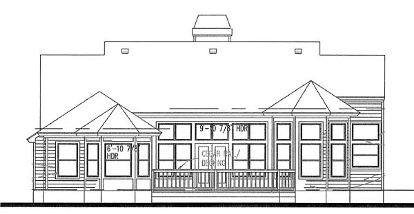 Rear Elevation for House Plan #642981
