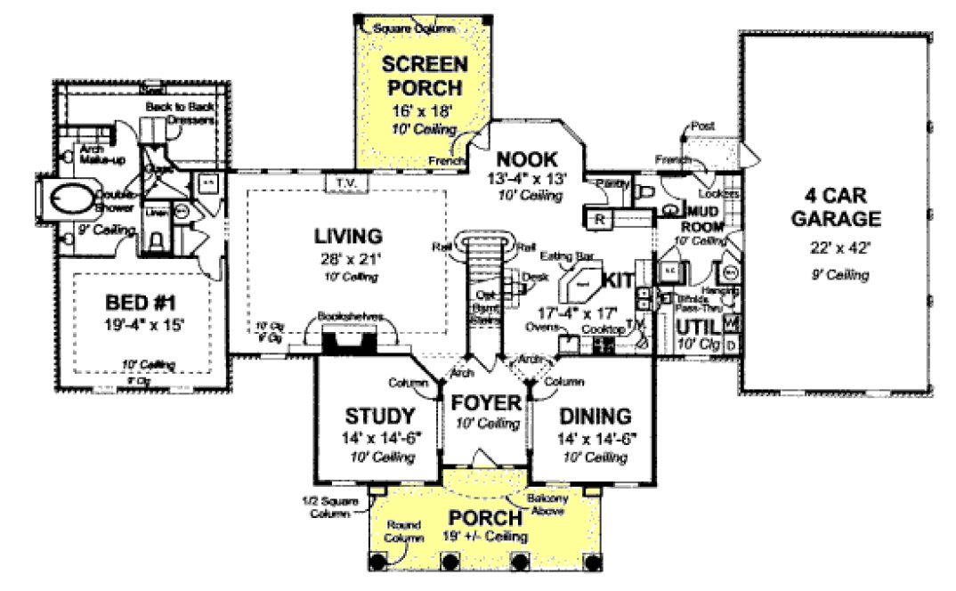 Main Floor Plan for House Plan #240871