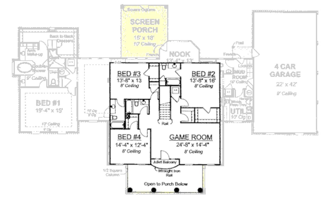 Second Floor Plan for House Plan #240871