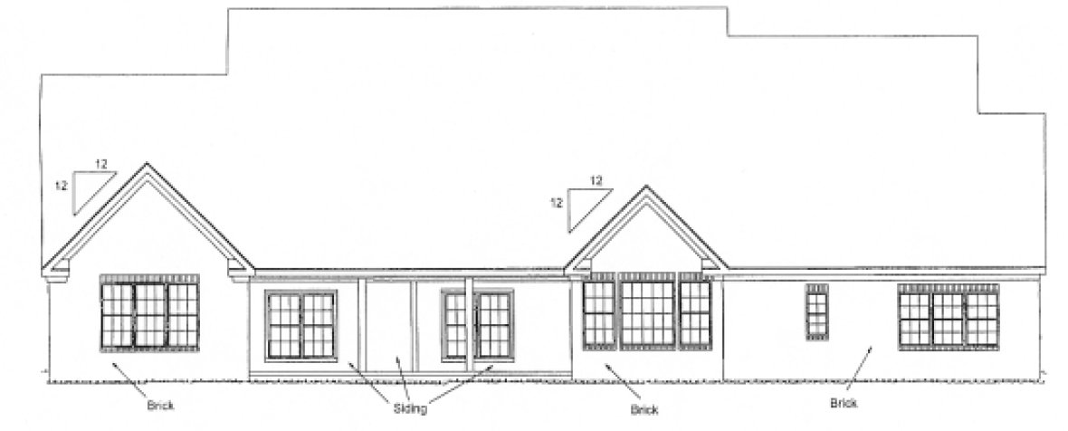Rear Elevation for House Plan #241544