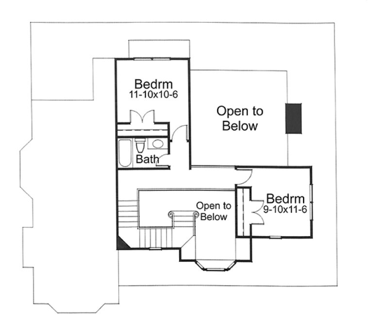 Second Floor Plan for House Plan #645591