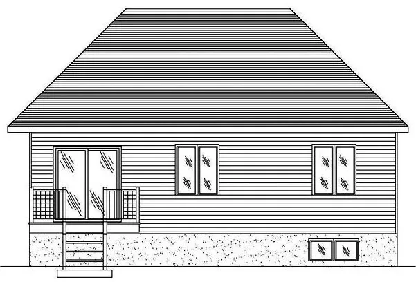 Rear Elevation for House Plan #424221