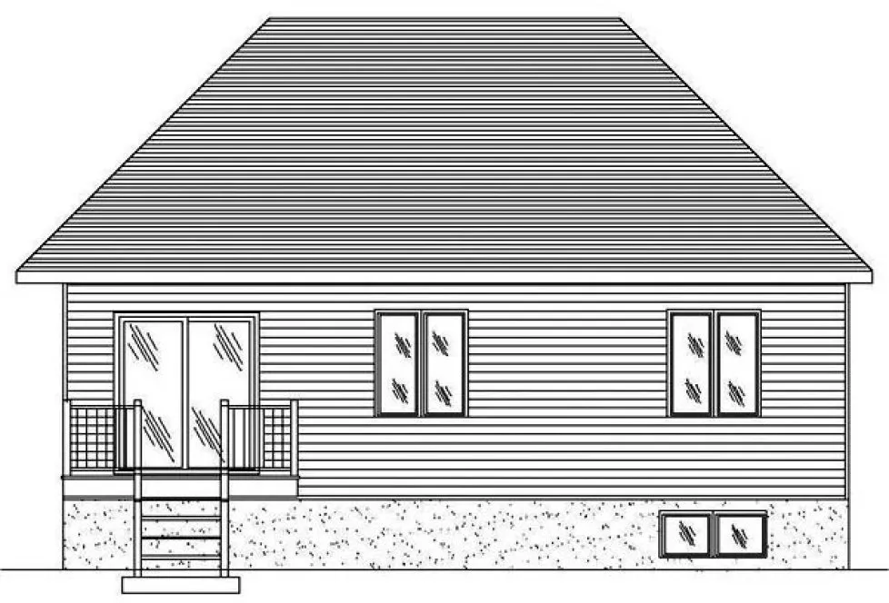 Rear Elevation for House Plan #424221