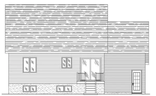 Rear Elevation for House Plan #420621