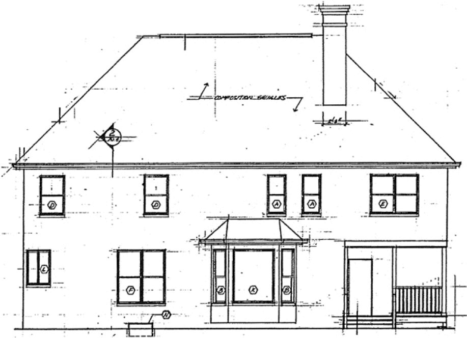 Rear Elevation for House Plan #183564