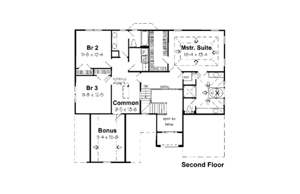 Second Floor Plan for House Plan #183564