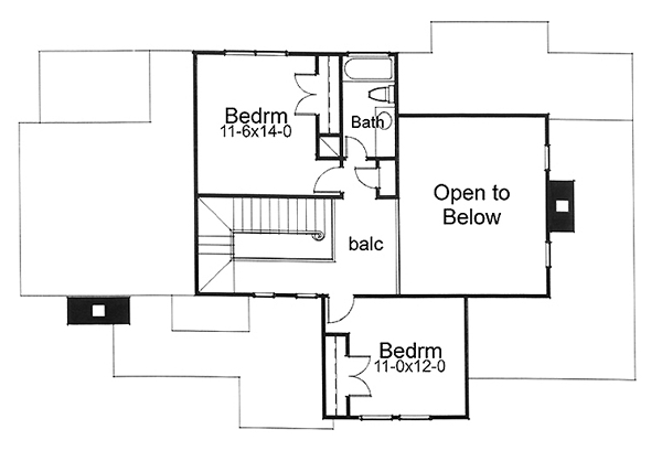 Second Floor Plan for House Plan #642791