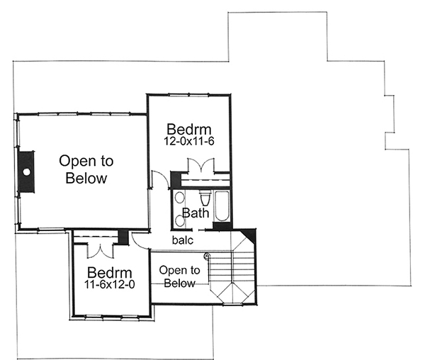 Second Floor Plan for House Plan #644991