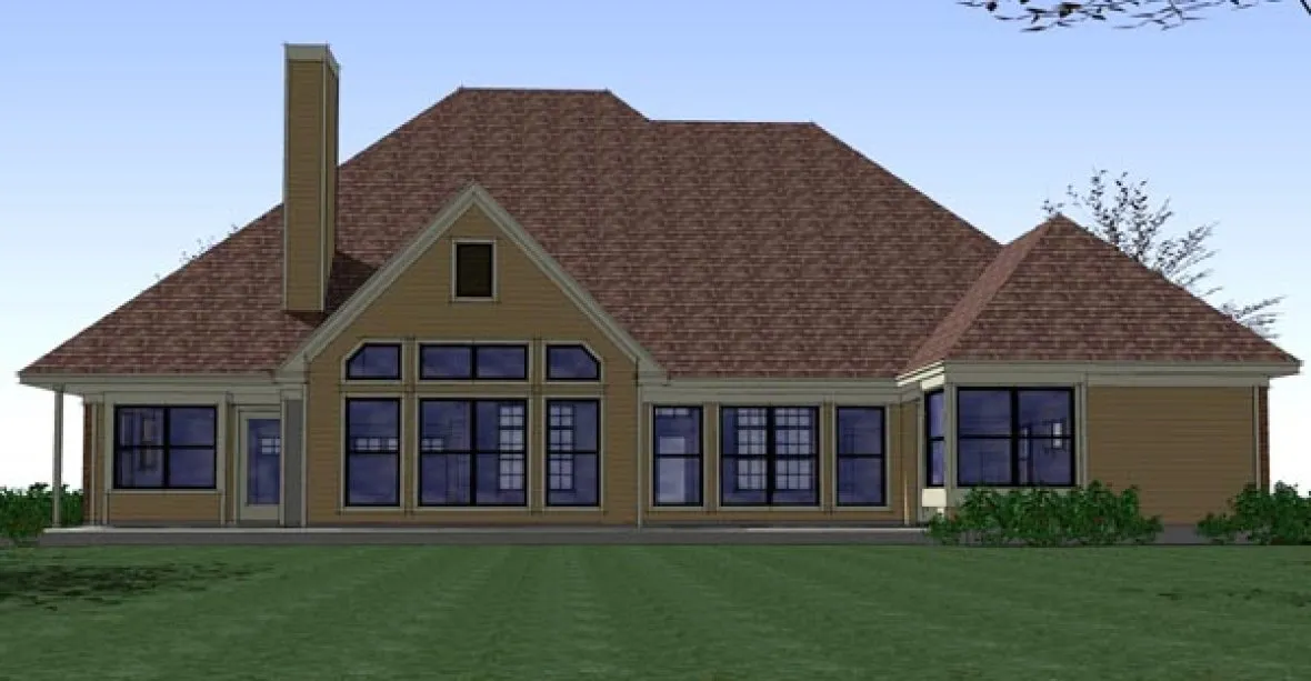 Rear Elevation for House Plan #647991