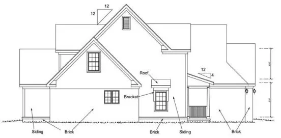 Left Elevation for House Plan #649991