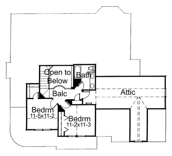 Second Floor Plan for House Plan #649991
