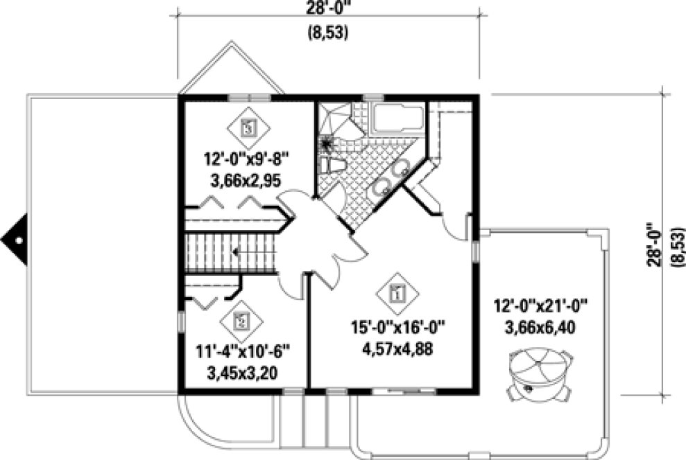 Second Floor Plan for House Plan #175681