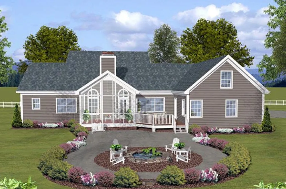 Rear Elevation for House Plan #270412