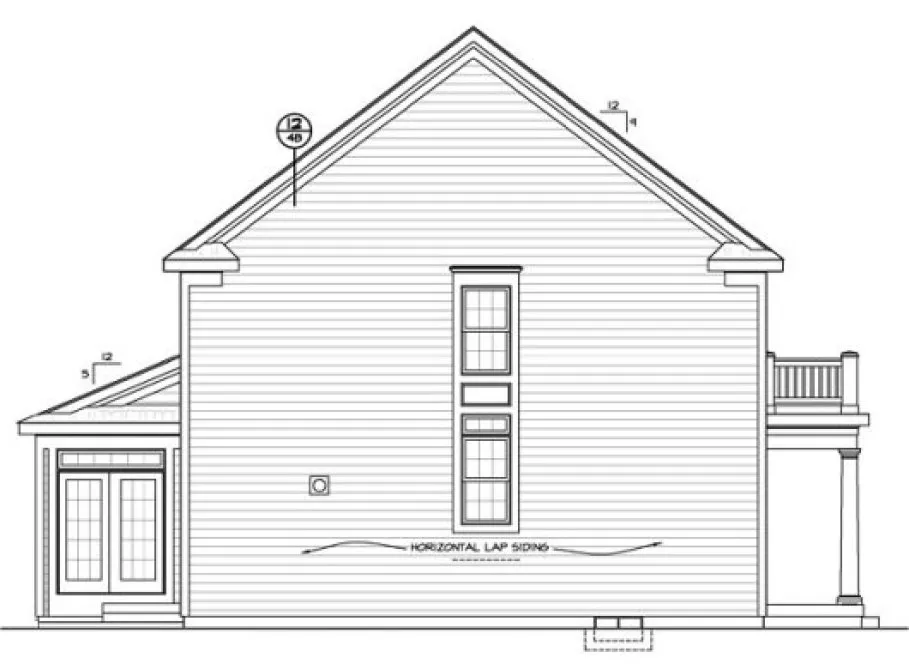 Left Elevation for House Plan #150502