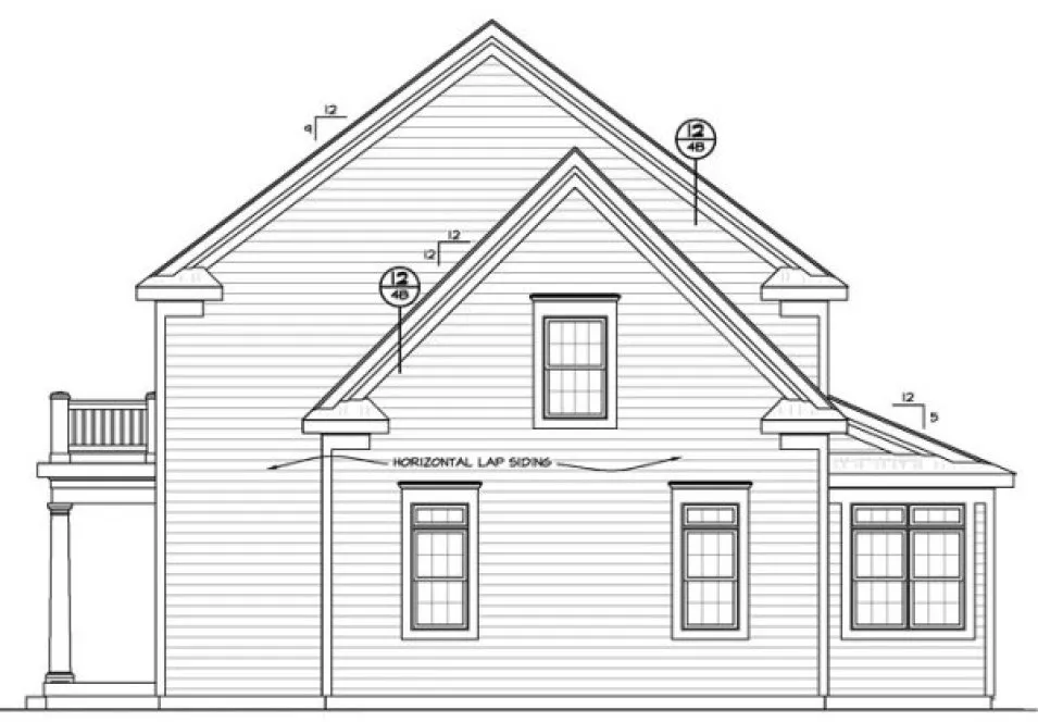 Right Elevation for House Plan #150502