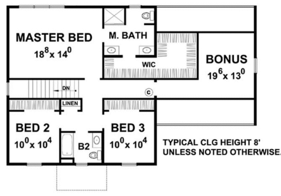Second Floor Plan for House Plan #150502