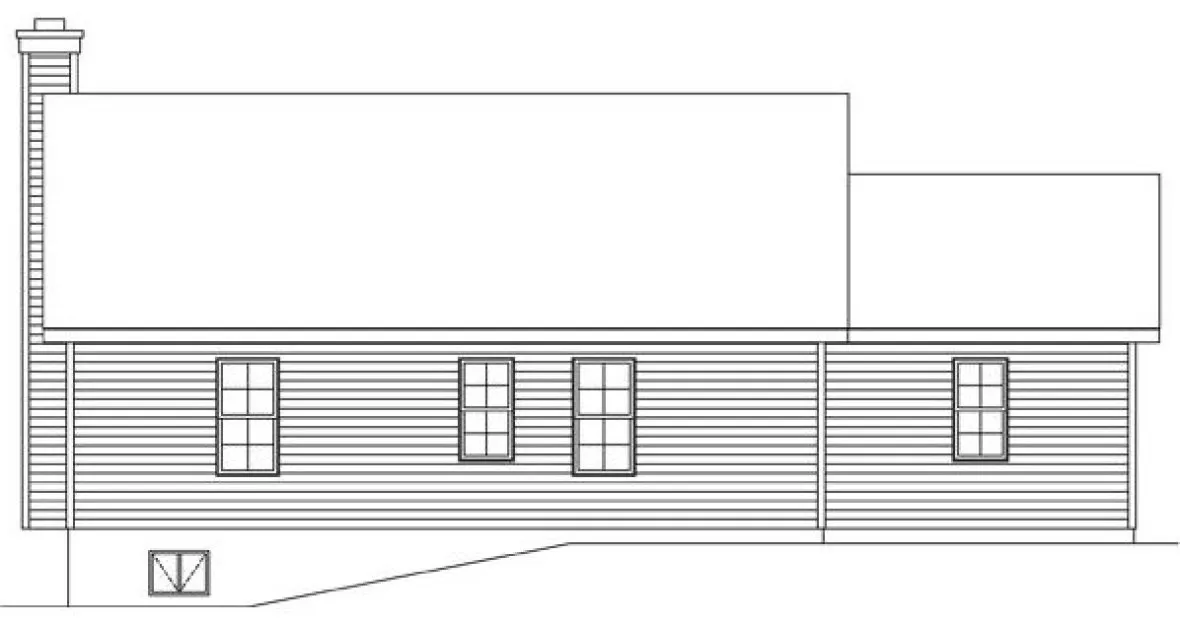 Rear Elevation for House Plan #415092