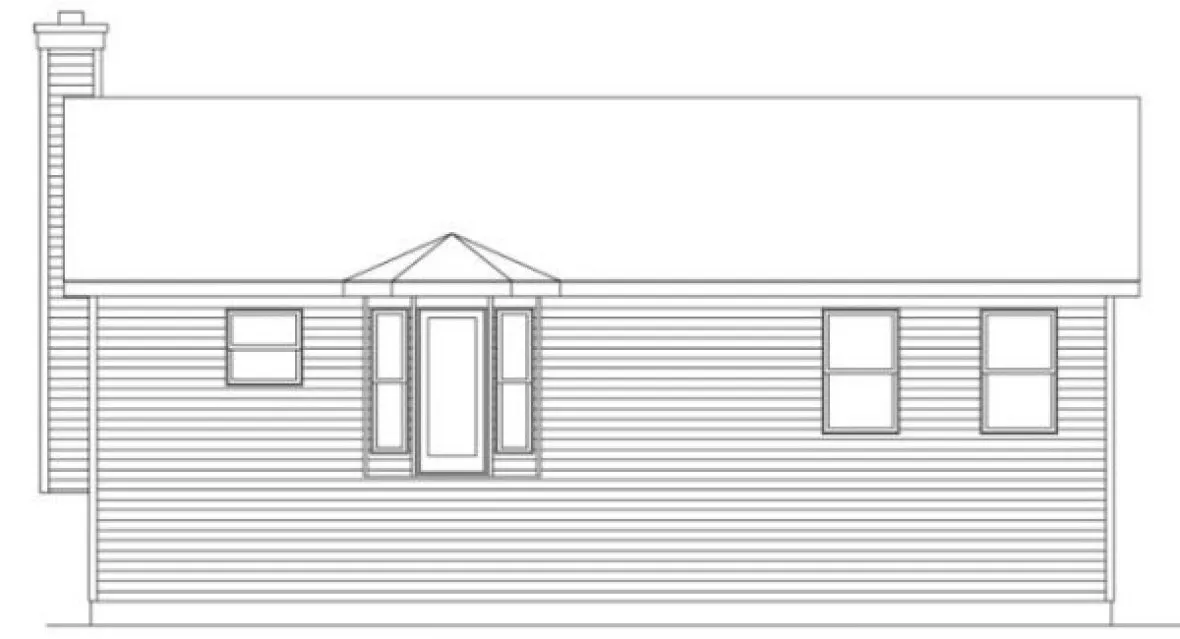 Rear Elevation for House Plan #414052