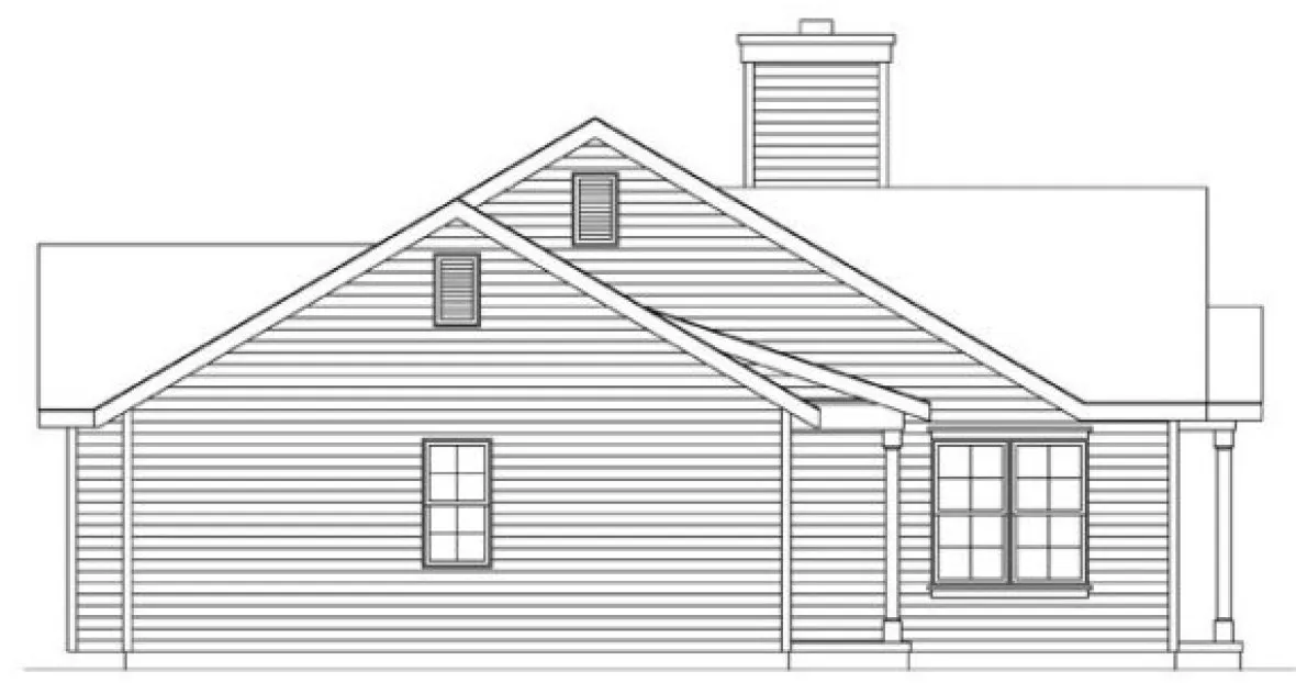 Left Elevation for House Plan #412092