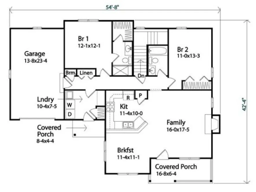 Main Floor Plan for House Plan #412092