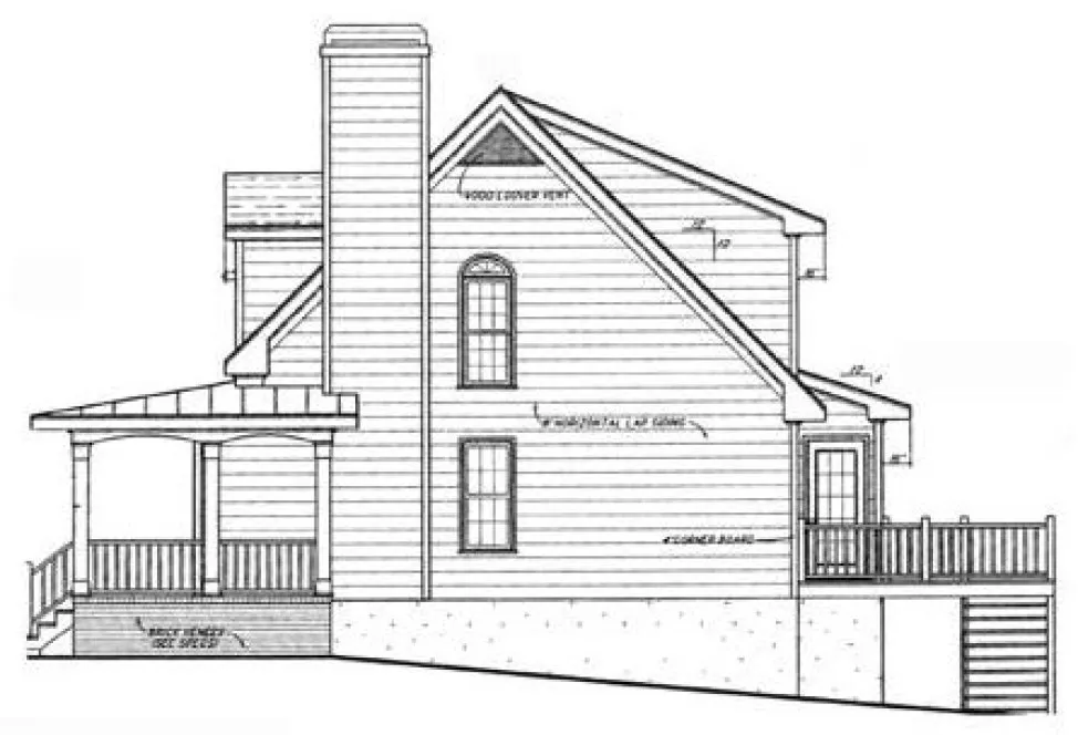 Right Elevation for House Plan #128181