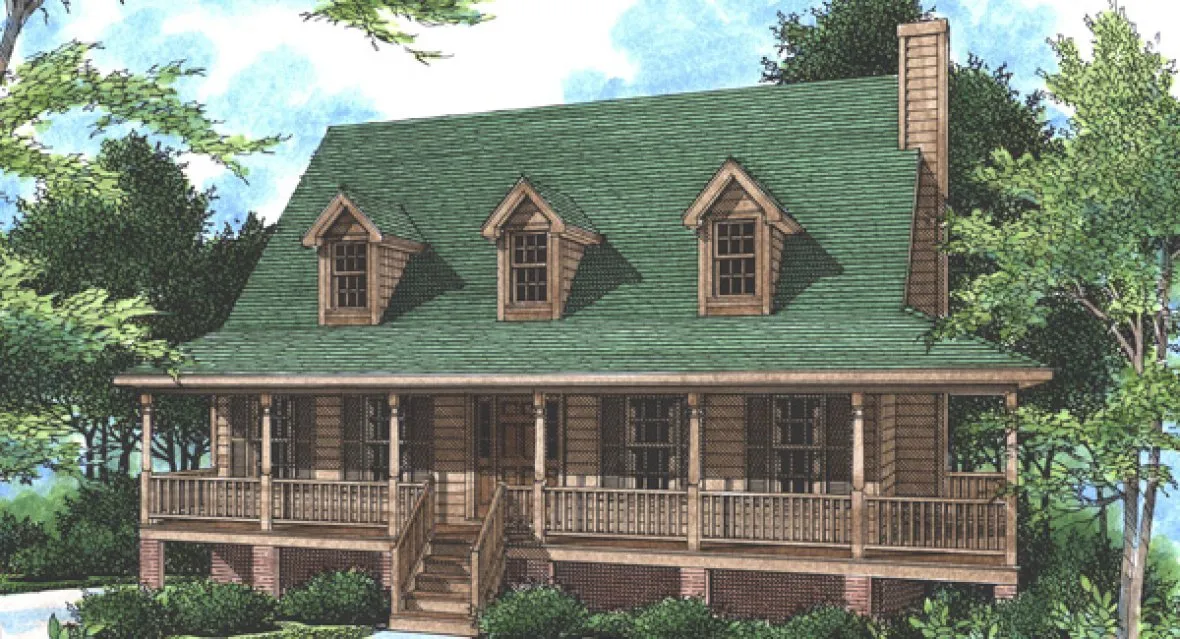 Full Rendering for House Plan #128181