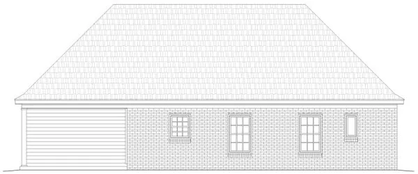 Rear Elevation for House Plan #690431
