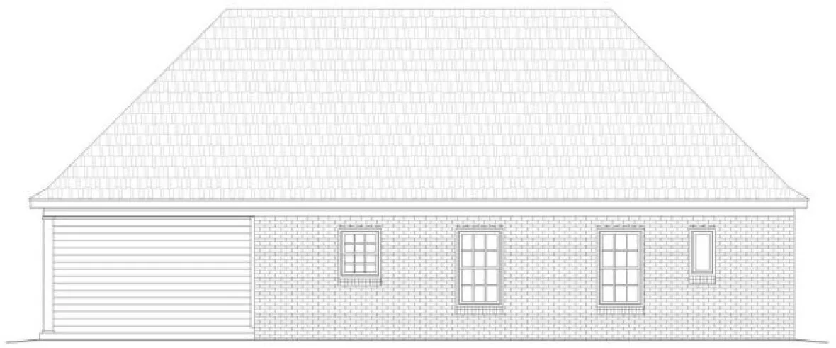 Rear Elevation for House Plan #690431