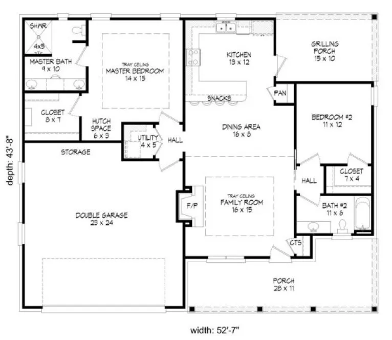 Main Floor Plan for House Plan #690431