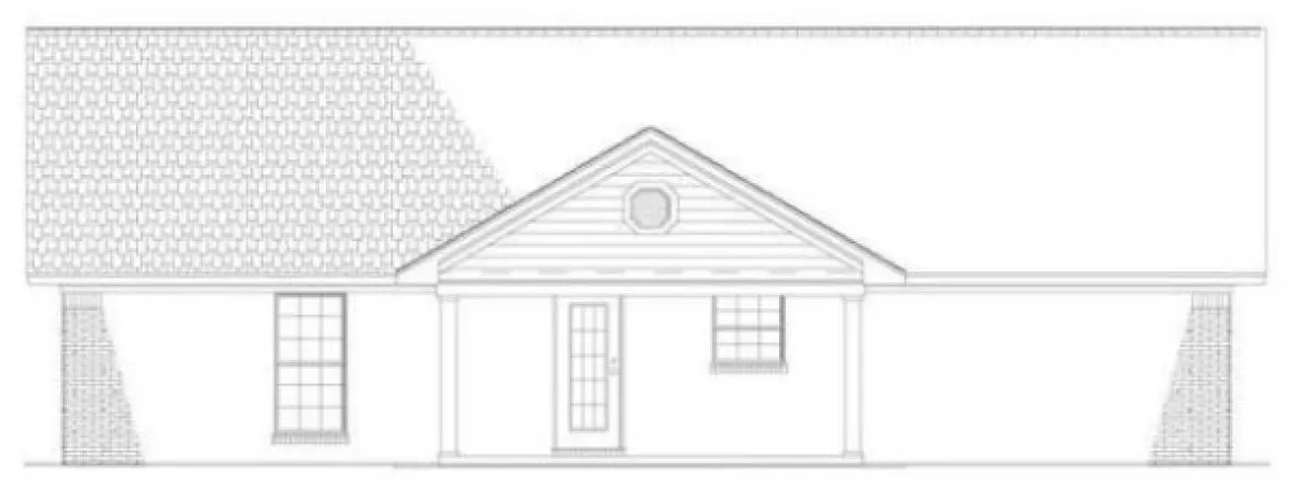 Rear Elevation for House Plan #314221