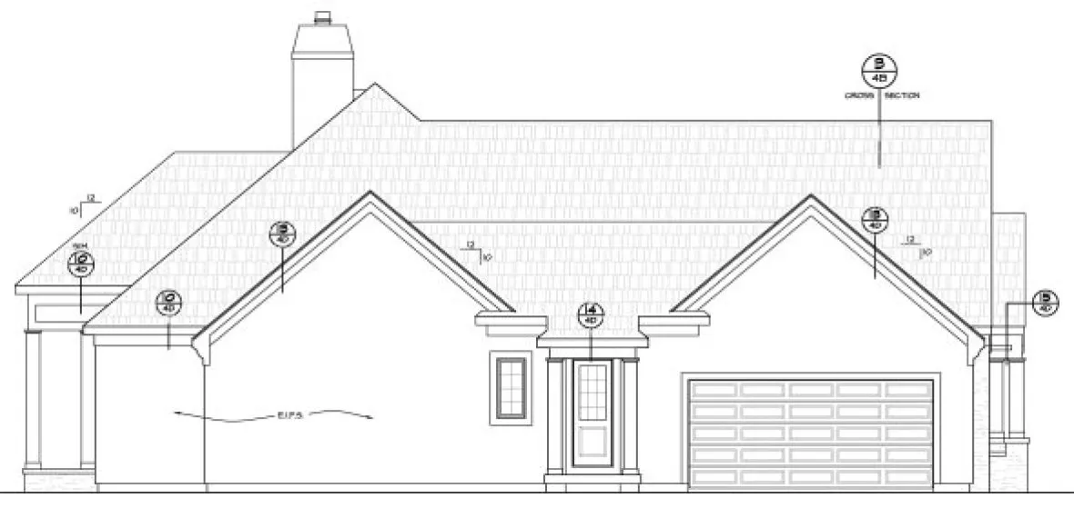 Left Elevation for House Plan #156622