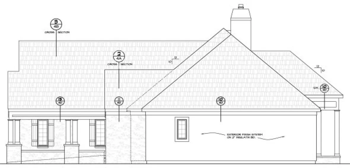 Right Elevation for House Plan #156622
