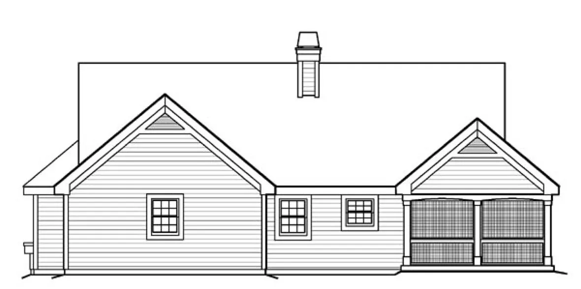 Rear Elevation for House Plan #636461