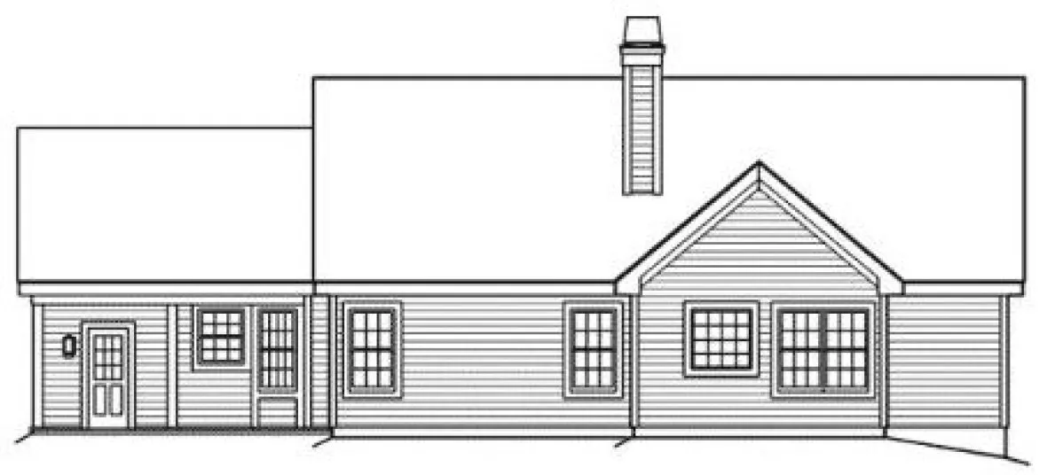 Rear Elevation for House Plan #639951