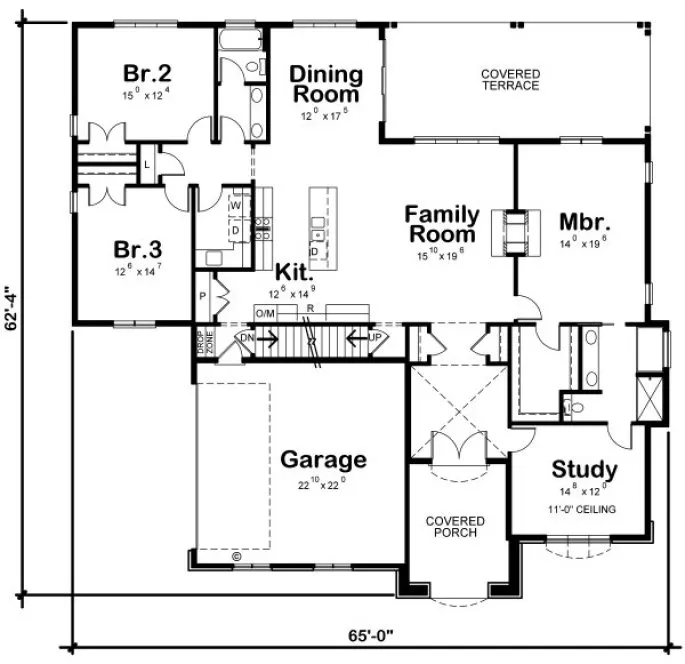 Main Floor Plan for House Plan #159532