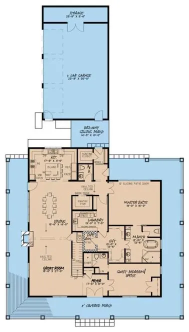 Main Floor Plan for House Plan #310833