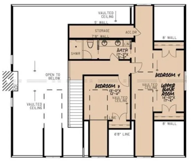Second Floor Plan for House Plan #310833