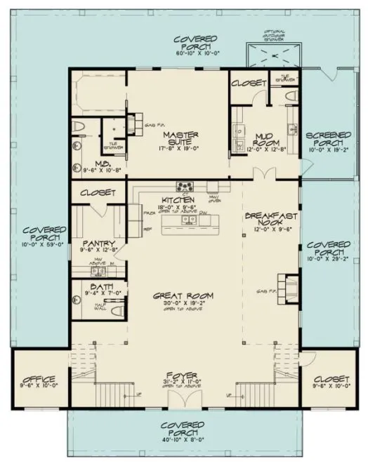Main Floor Plan for House Plan #310414