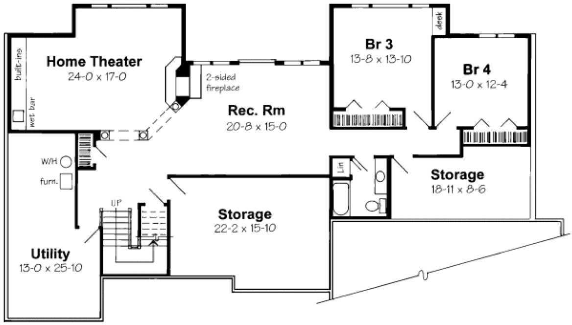 Basement Plan for House Plan #182842