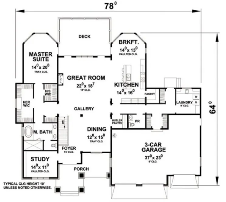 Main Floor Plan for House Plan #156972
