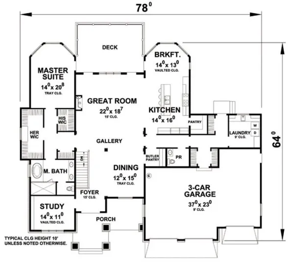Main Floor Plan for House Plan #156972