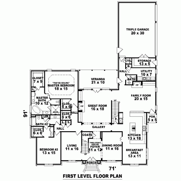 Main Floor Plan for House Plan #493744