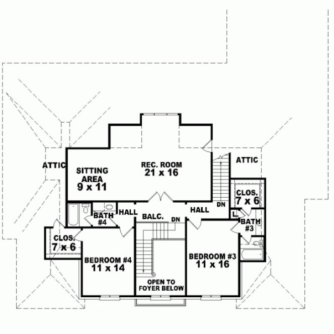 Second Floor Plan for House Plan #493744