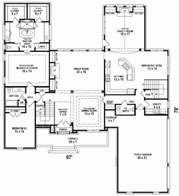 Main Floor Plan for House Plan #494744