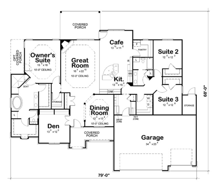 Main Floor Plan for House Plan #152701