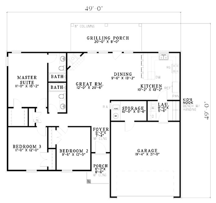 Main Floor Plan for House Plan #314821