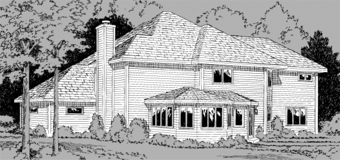 Rear Elevation for House Plan #187443